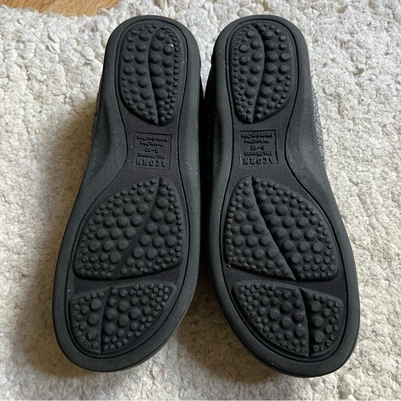 Acorn Heathered Black White Slippers Size 9-10 Rubber Sole Memory Foam Clog main image 4